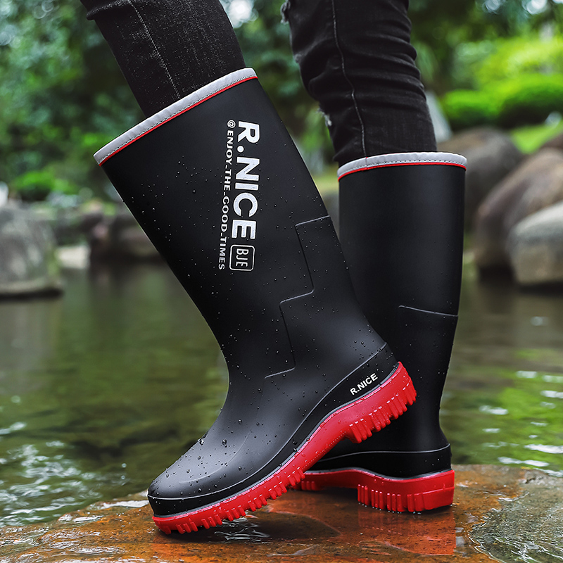 Fishing Boots - Herren Outdoor-Regenschuhe, hohe Regenstiefel, rutschfeste, verschleißfeste