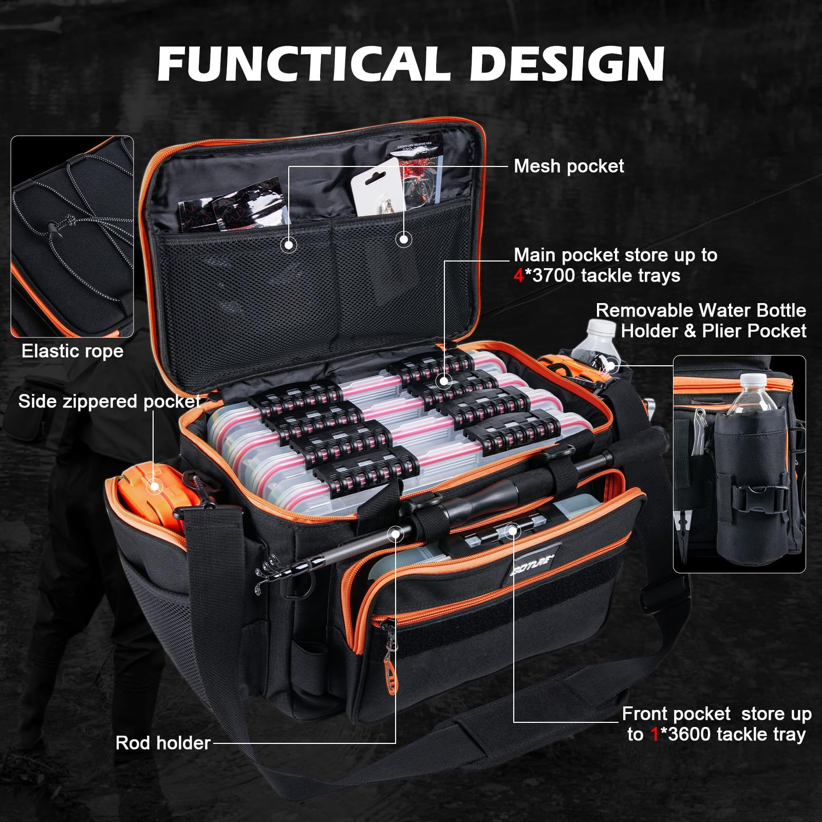 Fishing Bag Waterproof - Goture Tragbares Reise-Angelset Teleskopische Angelrute 3000