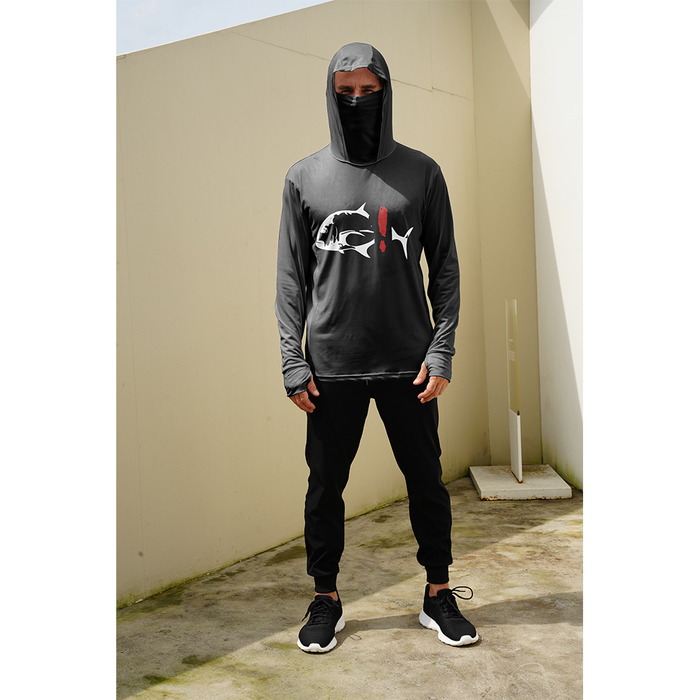 Fishing Mask Sun Protection - Herren Angel-Hoodie mit Fischmuster und Gesichtsmaske,