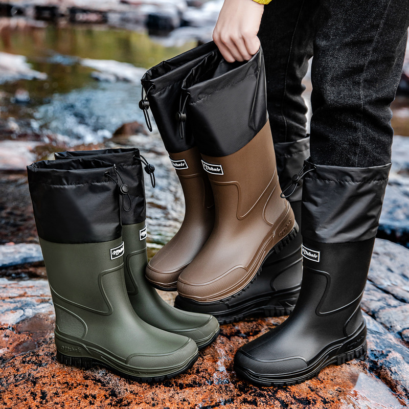 Fishing Boots - Wasserdichte Herren-Anglerstiefel mit Langlebigen Dicken Sohlen,