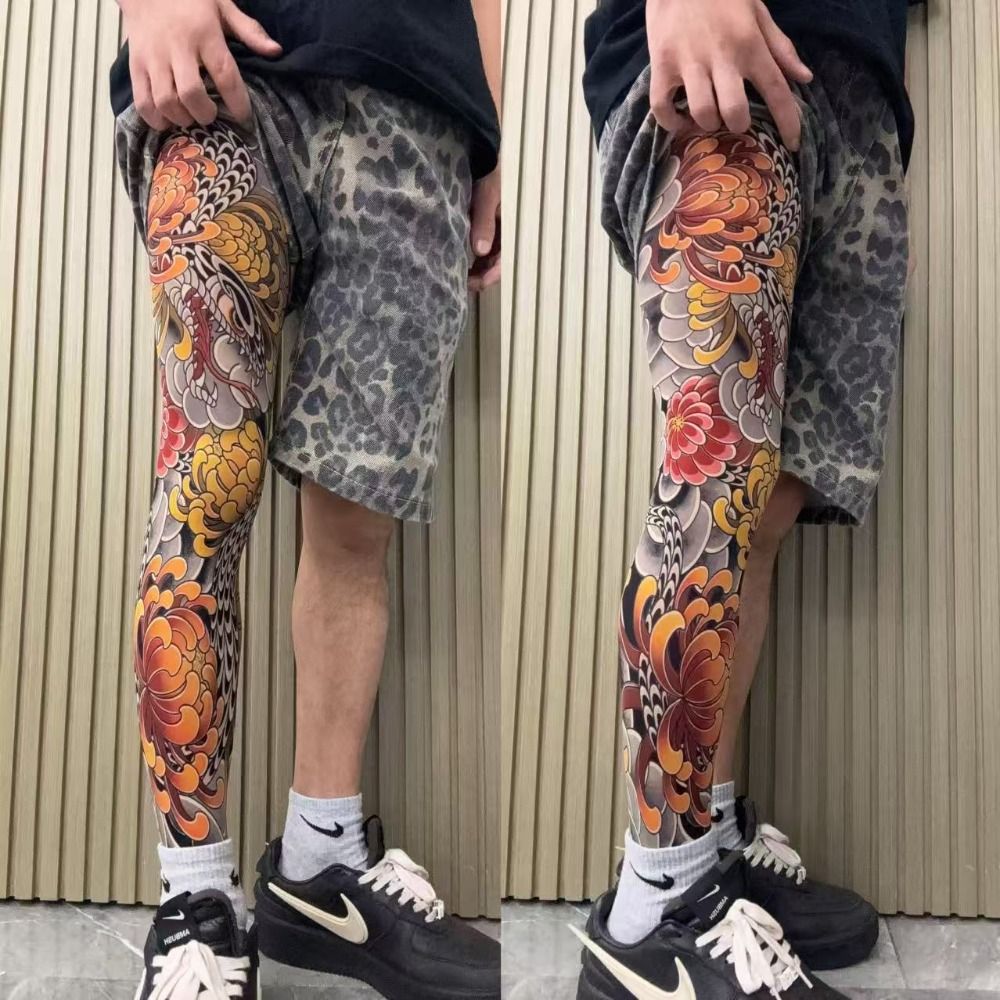 Fishing Socks - Volle Bein Fake Tattoo Socken Gedruckt