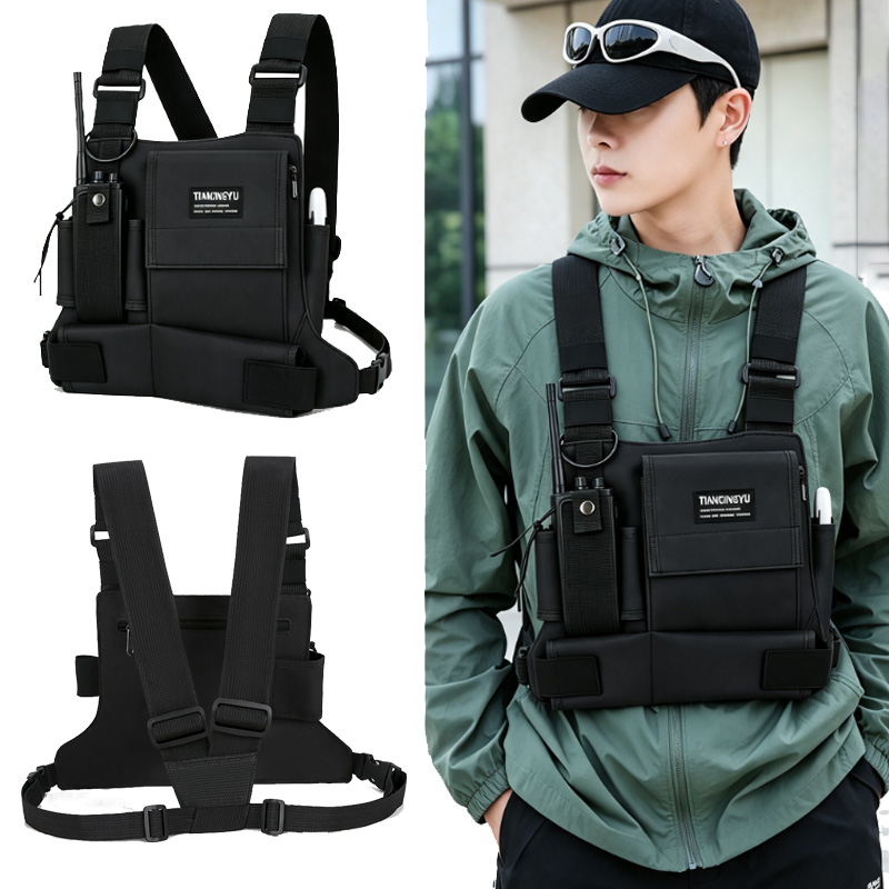 Fishing Vest - 2026 Neue Unisex-Brusttaschen, Funktionelle Brustgurt-Tasche, Herren-Weste-Rucksack,