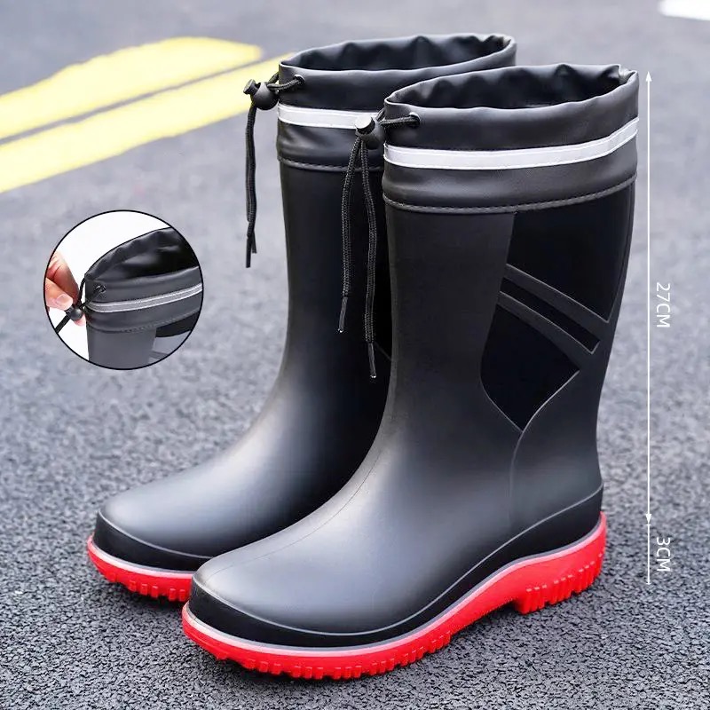 Fishing Boots - Modische Herren Mittelhohe Regenstiefel Outdoor Rutschfeste