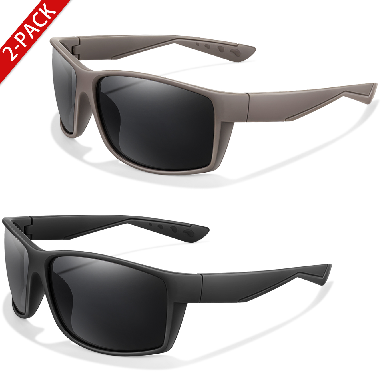 Fishing Sunglasses Polarized - 2er-Pack polarisierte Sonnenbrillen, UV-Schutz, klassischer Stil,