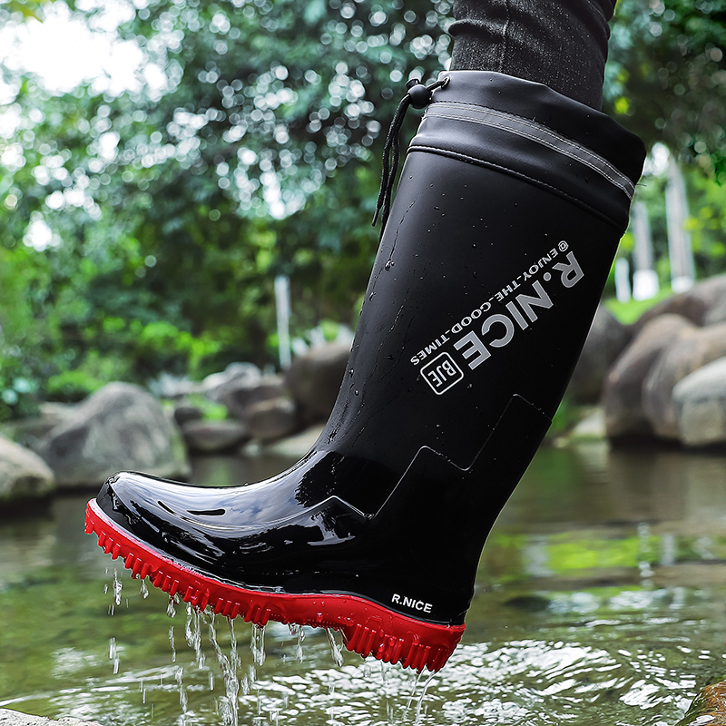 Fishing Boots - Modische Outdoor-Regenschuhe für Herren, hochgeschnittene, schlichte