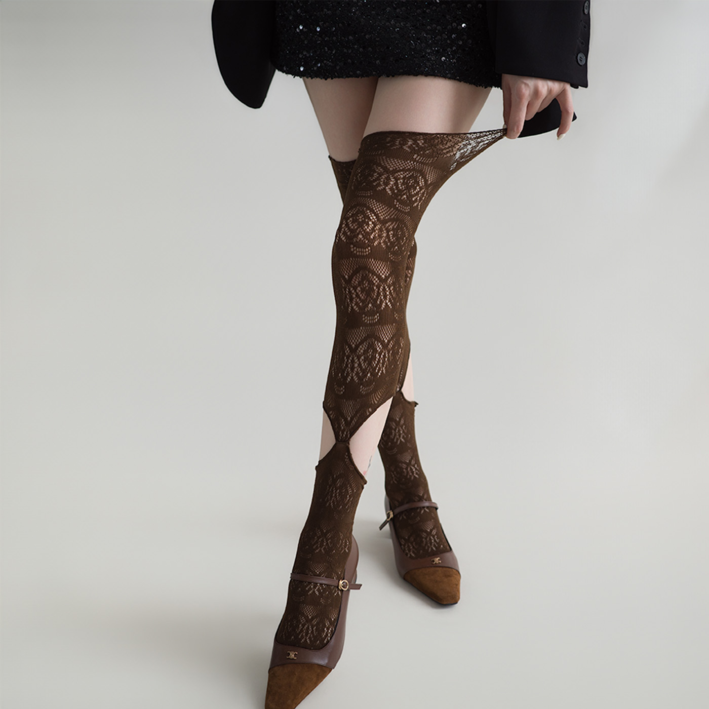 Frauen Spitze Hohl Über Knie S – Fishing Socks Bewertung und Preis